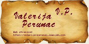 Valerija Perunac vizit kartica